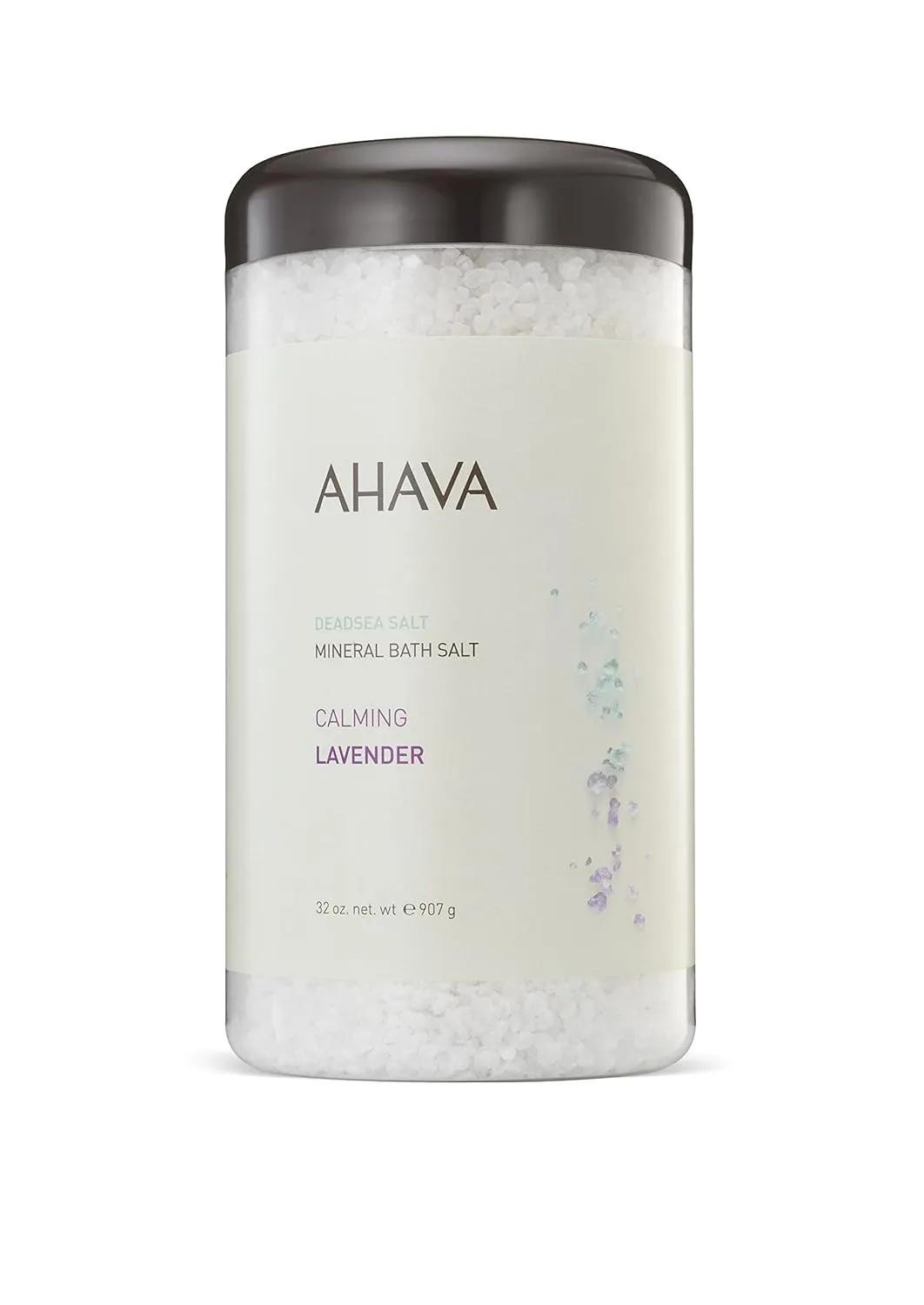 AHAVA Dead Sea Mineral Bath Salt- Intense Relaxation for Body & Mind, Elevates Moisture, Softens & Eases Sore Muscles, Enriched by Exclusive Dead Sea Salt & Osmoter blend, 32 oz