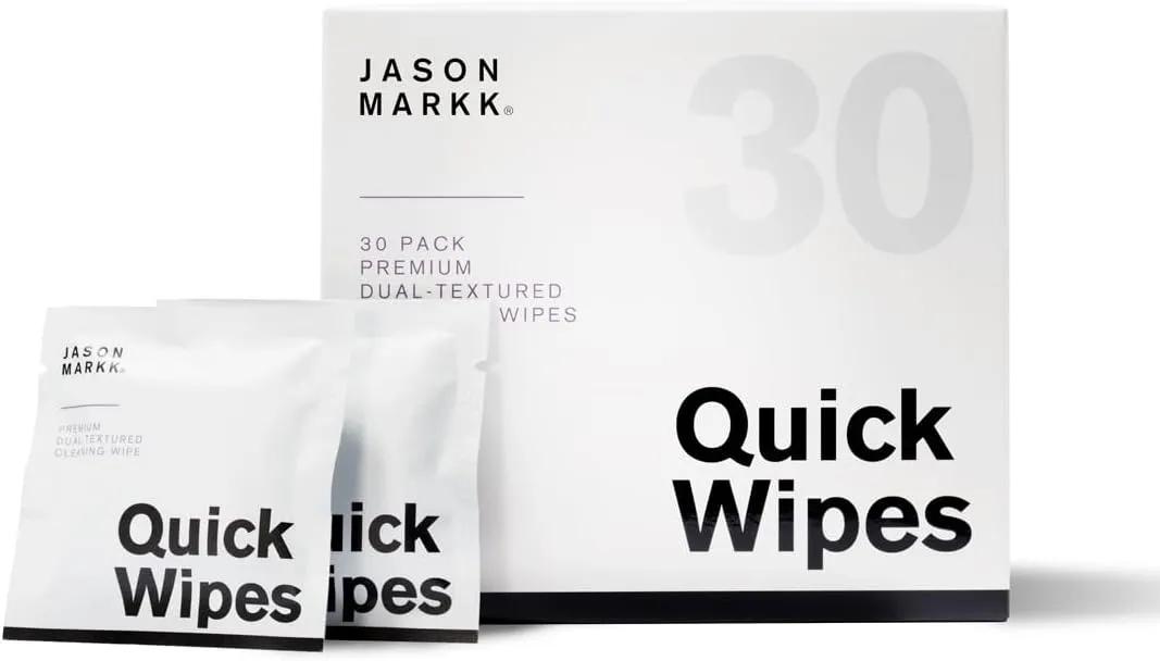 Jason Markk Quick Wipes, Shoe Cleaner, 30 Pack, Individually Packed, Sneaker Care, Ideal for Footwear, Safe for Leather, Suede, Nubuck, Cotton, Knits