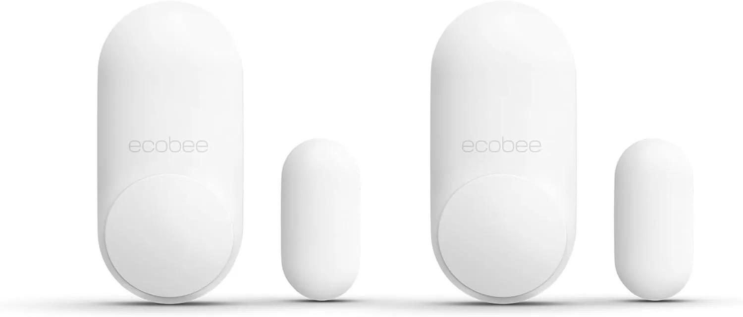 ecobee Smart Sensor for Doors & Windows 2 Pack - Wifi Contact Sensor for Home Security, Energy Savings - Compatible with Smart Thermostats - Temperature sensor, white