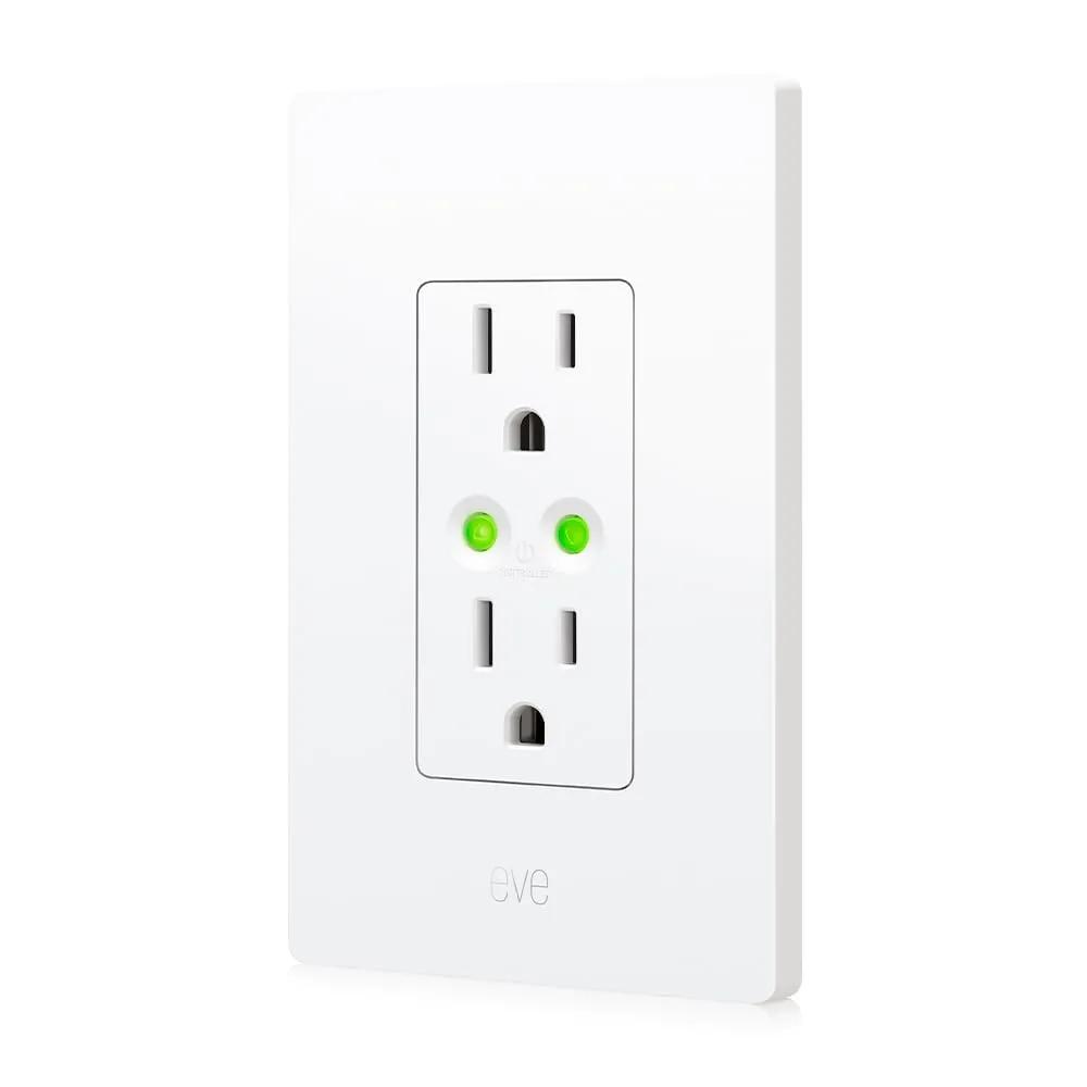 Eve Energy Outlet (Matter) – Smart Outlet & Power Meter, App & Voice Control, No Bridge, Thread, Works with Apple Home, Alexa, Google Home, SmartThings, 100% Privacy, Requires Thread Border Router