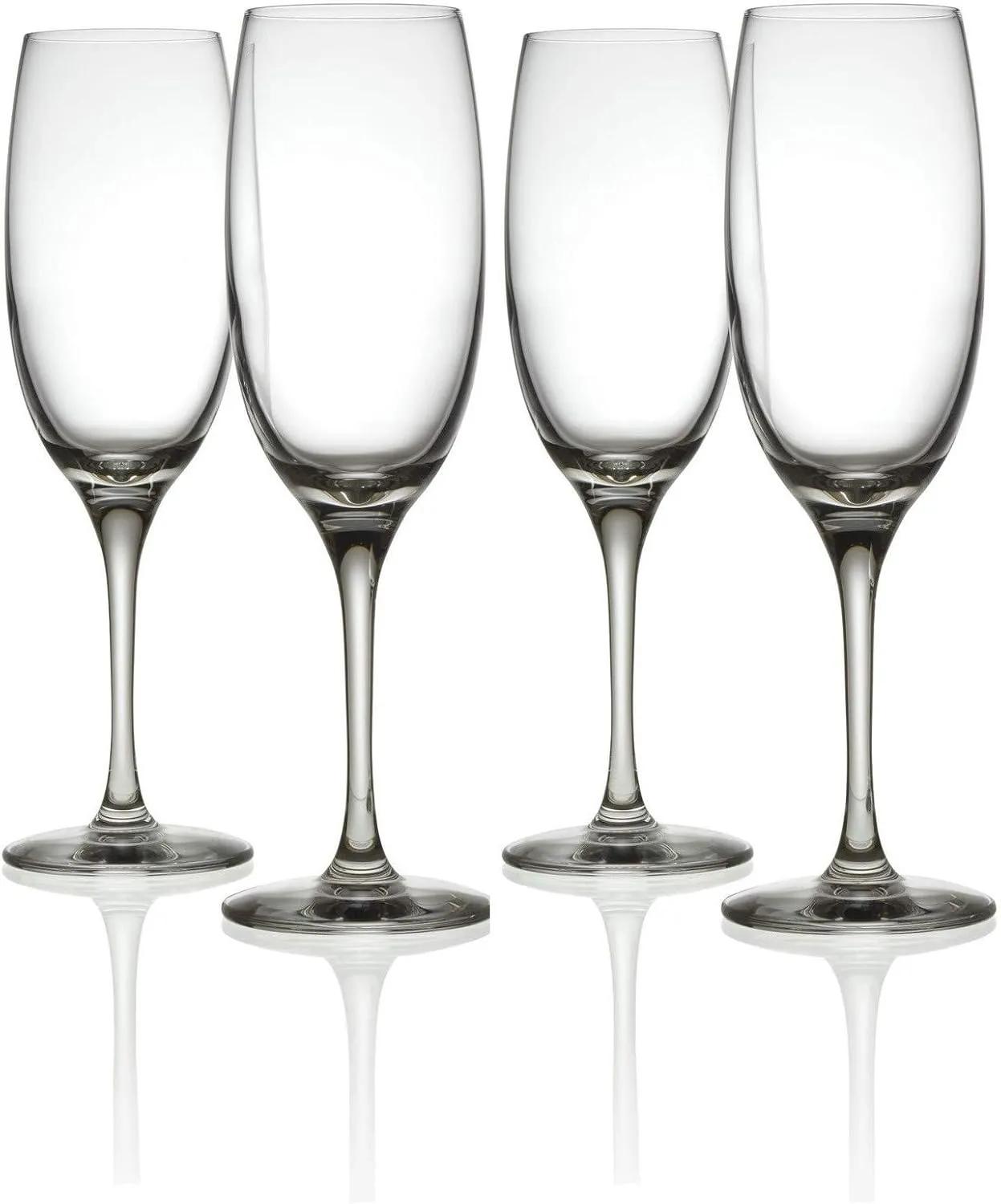 Alessi SG119/9S4 Mami XL Set of 4 Champagne Flutes in crystalline Glass, One size, transparent