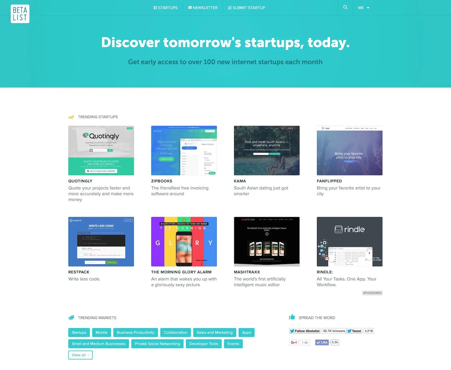 Discover and get early access to tomorrow's startups | BetaList