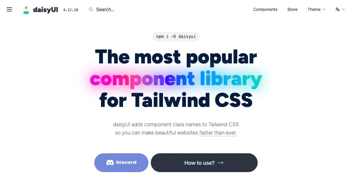 daisyUI — Tailwind CSS Components ( version 4 update is here )