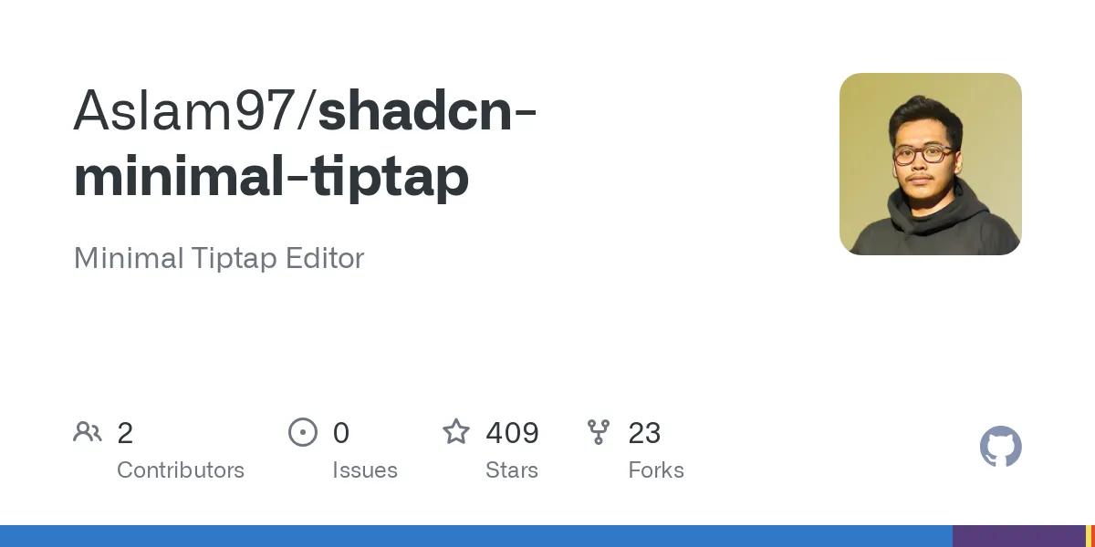 Aslam97/shadcn-minimal-tiptap: Minimal Tiptap Editor