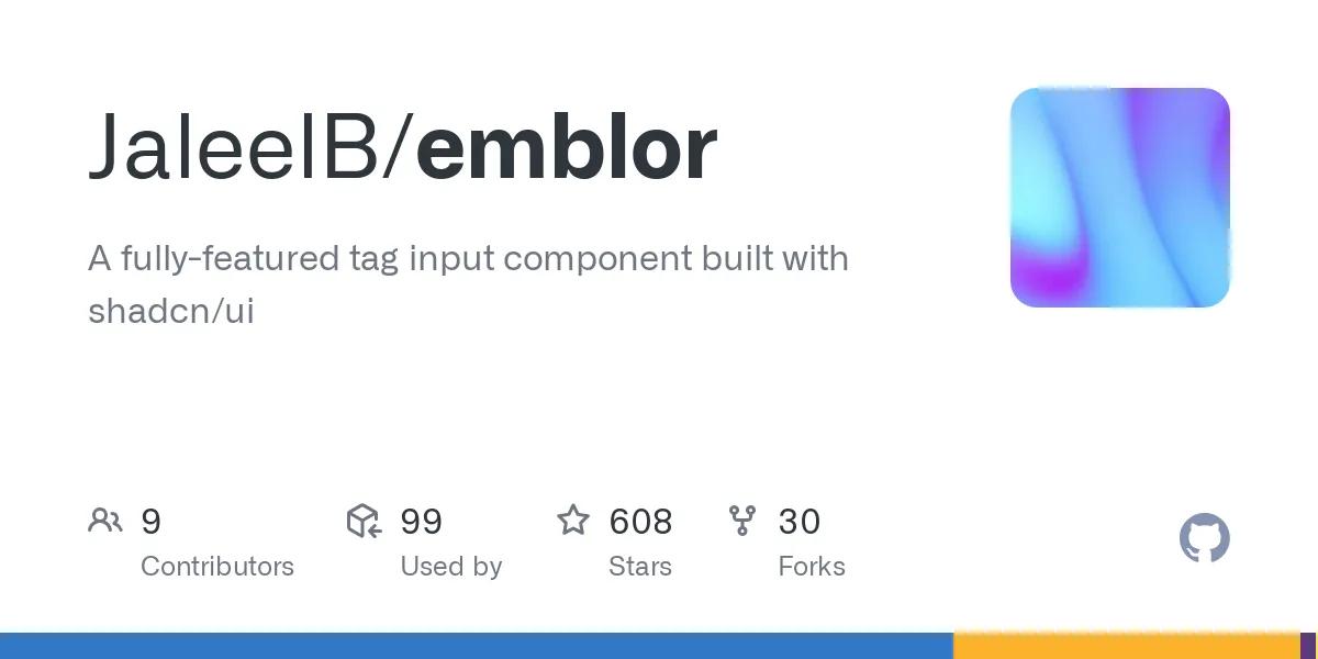 JaleelB/emblor: A fully-featured tag input component built with shadcn/ui