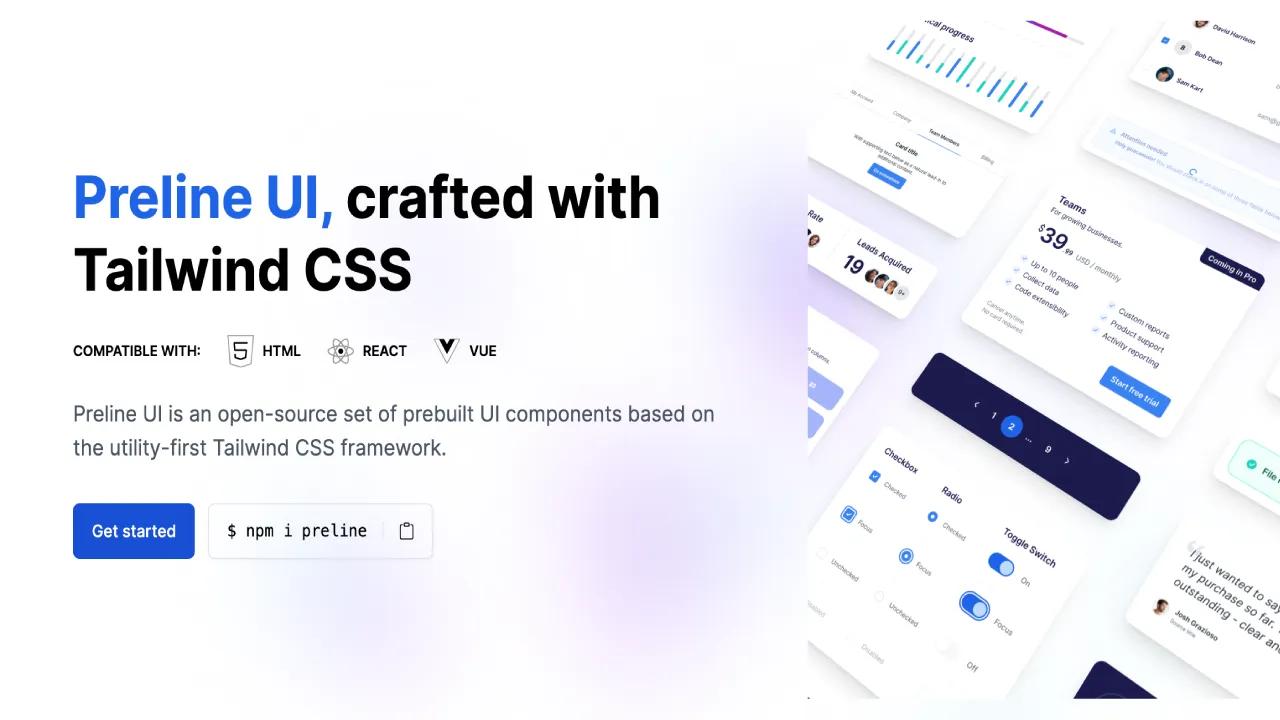 Preline UI - Tailwind CSS components library