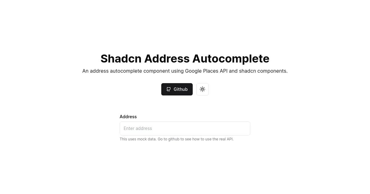 Shadcn Address Autocomplete