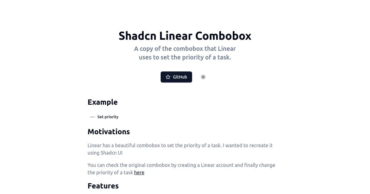 Shadcn Linear