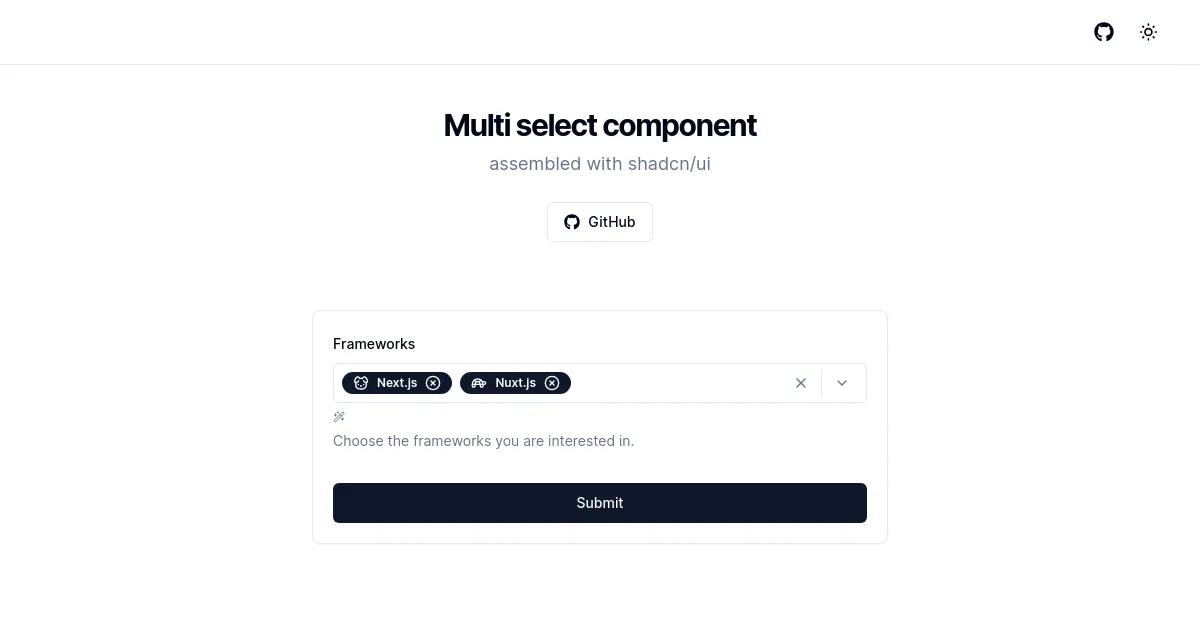 shadcn Multi select component