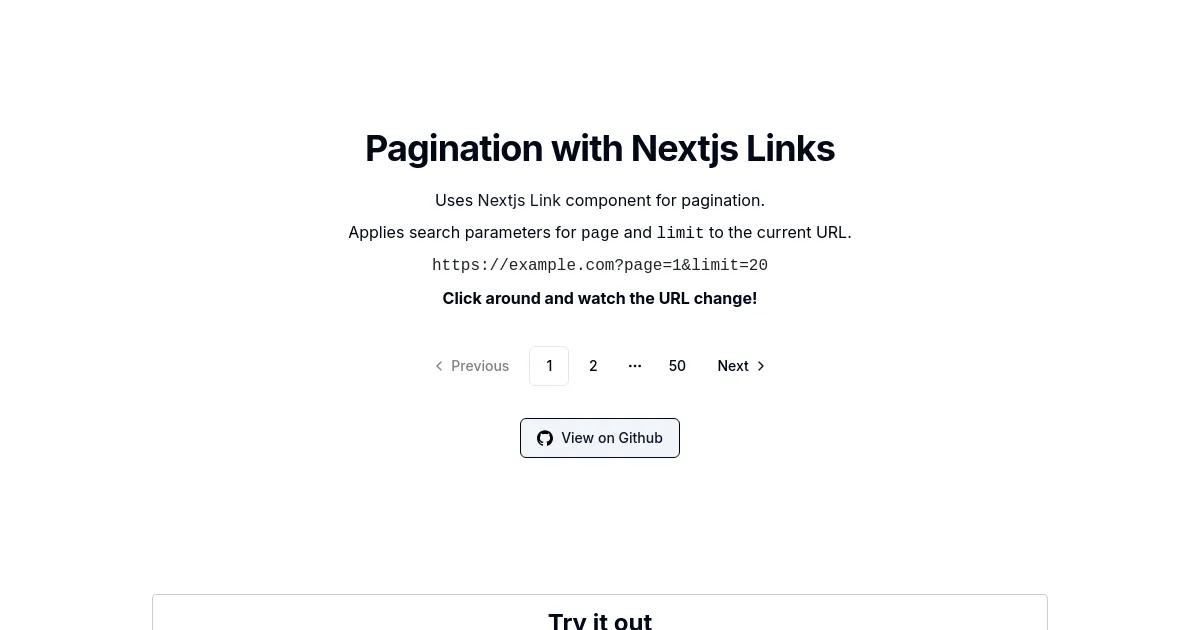 Shadcn Link Pagination