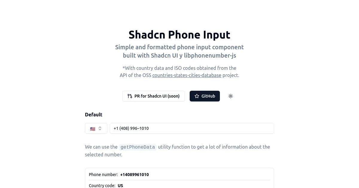 Shadcn Phone Input