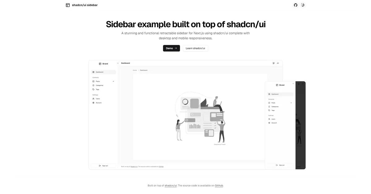 shadcn/ui sidebar