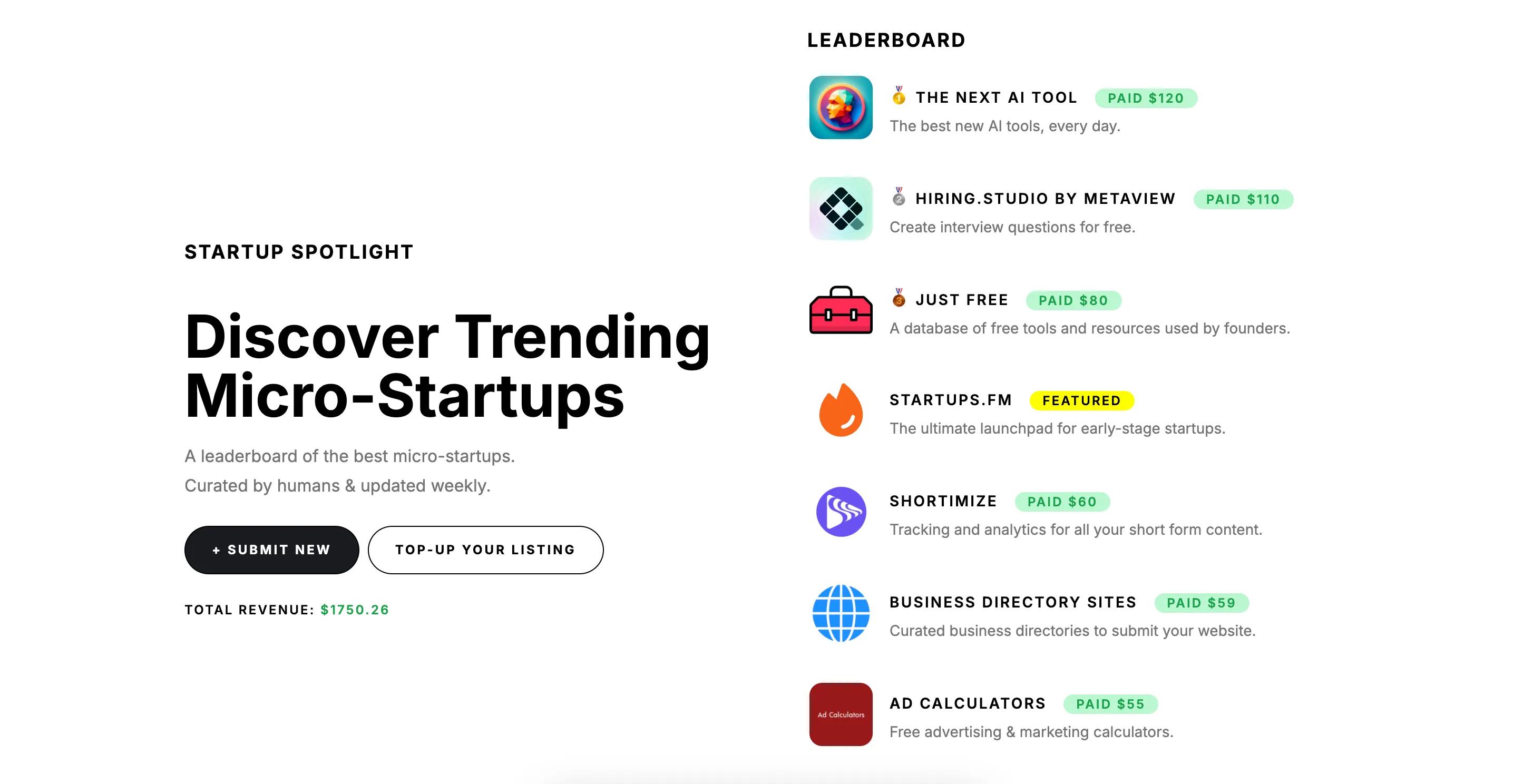 Discover Trending Micro-Startups and Micro-SaaS