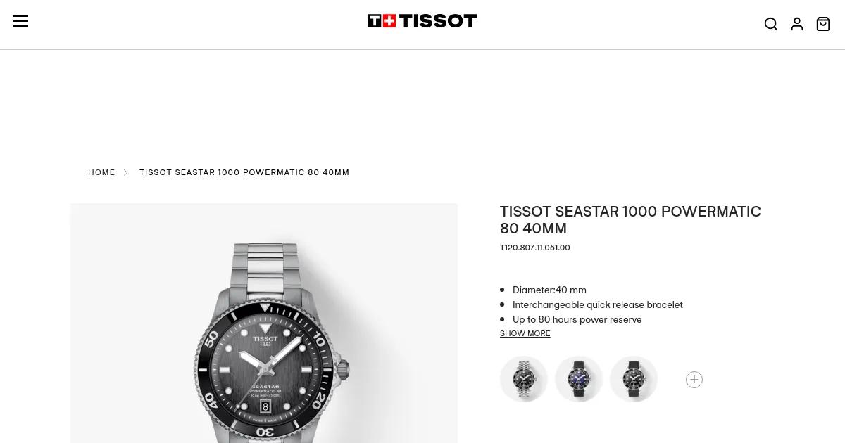 Tissot Seastar 1000 Powermatic 80 40mm