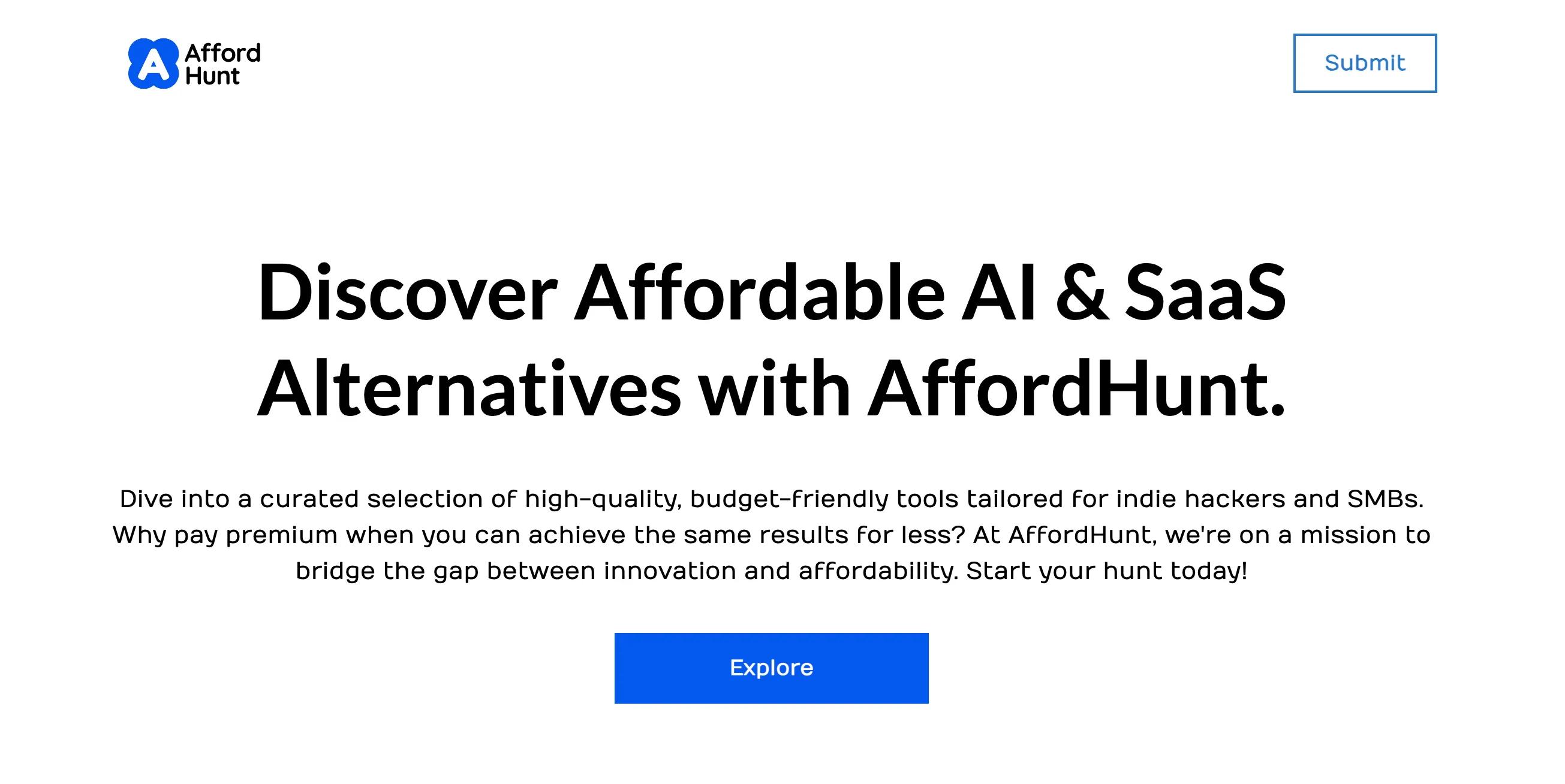 AffordHunt: Discover Affordable AI & SaaS Alternatives