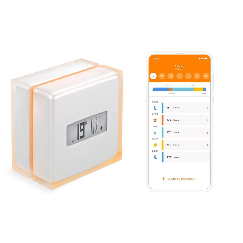 Netatmo Thermostat Connecté et Intelligent pour chaudière individuelle, NTH01-FR-EC