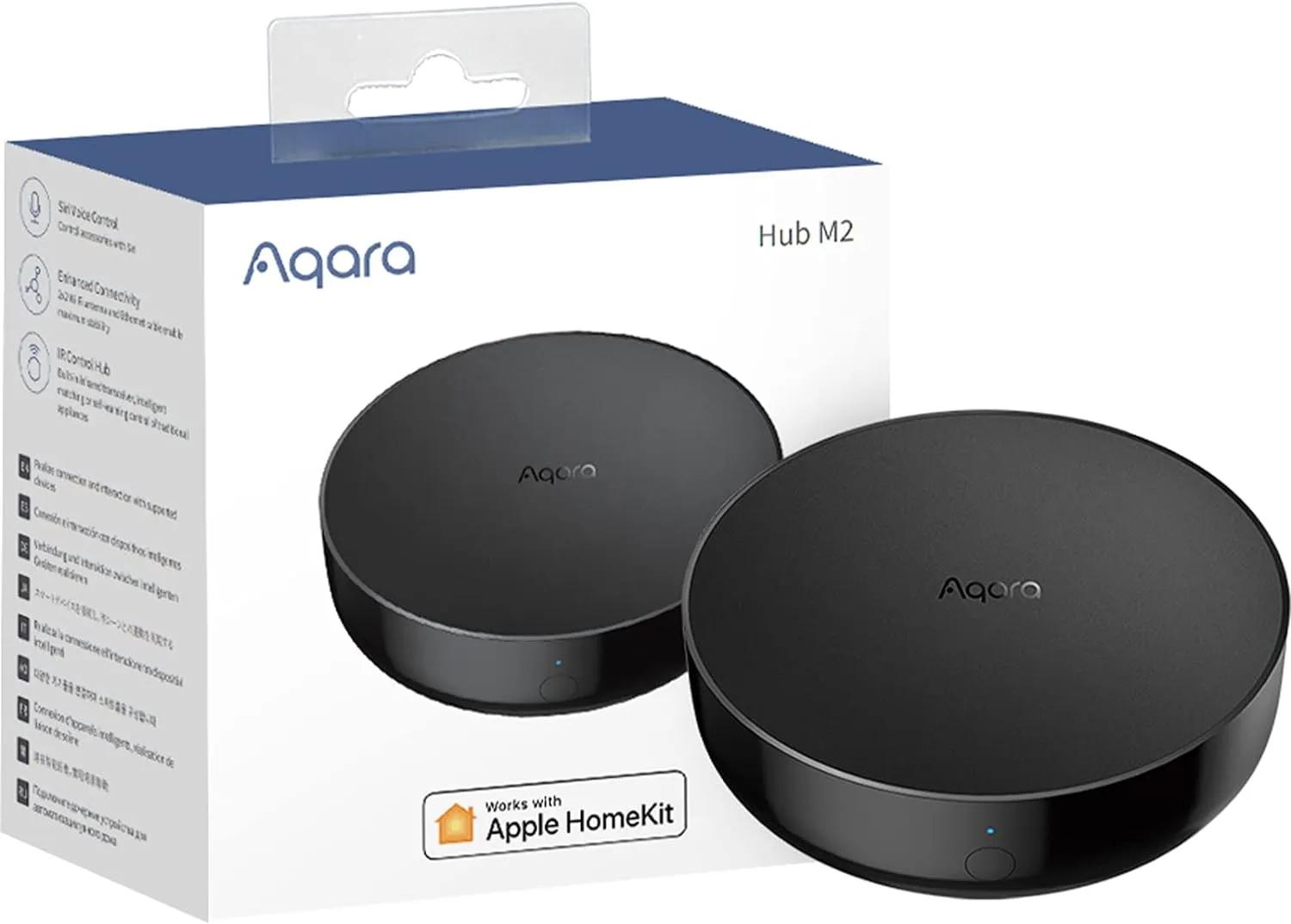 Aqara Hub Domotique M2(Wi-Fi 2,4 GHz requis), Smart Home Bridge pour Système d'Alarme, Télécommande Infrarouge, Domotique, Compatible avec Alexa, Google Assistant, Apple HomeKit et IFTTT