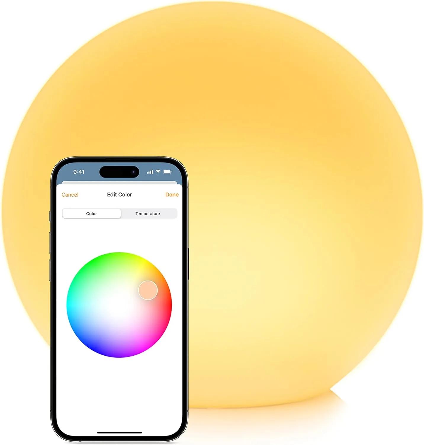 EVE Flare - Lampe LED intelligente portable avec technologie Apple HomeKit, protection IP65 pour la résistance à l’eau et chargement sans fil, Bluetooth/Thread, Blanc