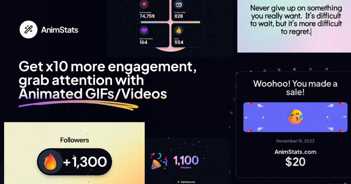 Get x10 more engagement, grab attention with Animated GIFs/Videos