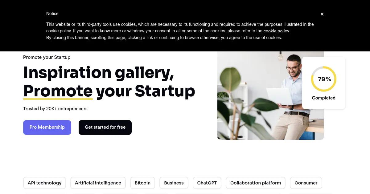 Startup inspiration - Submit and promote your Startup like a Pro | Inspiration gallery for startups