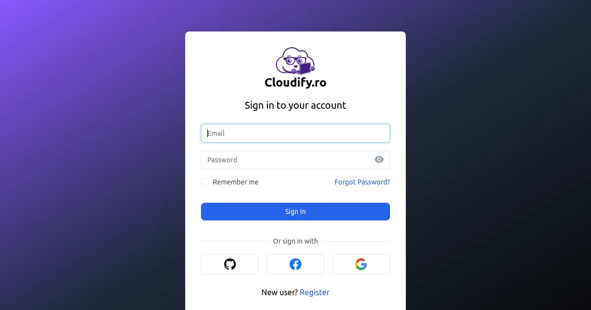 Sign in to Cloudify.ro