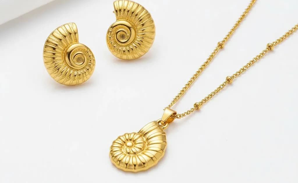 Shell Pendant Earring Set