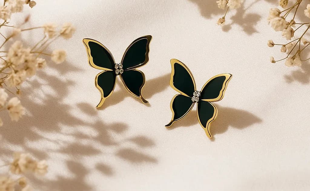 Black Korean Butterfly Earring
