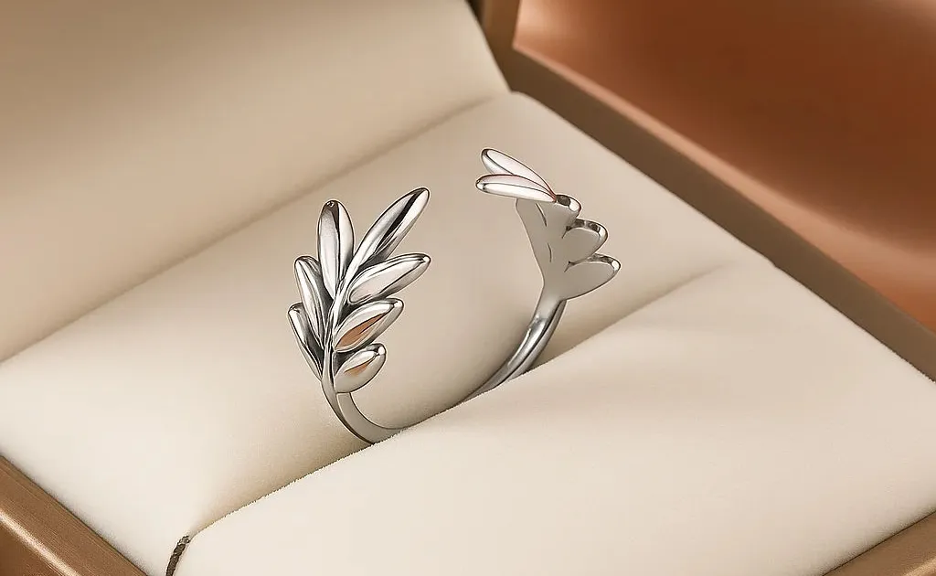 Dual Leaf Wrap Ring