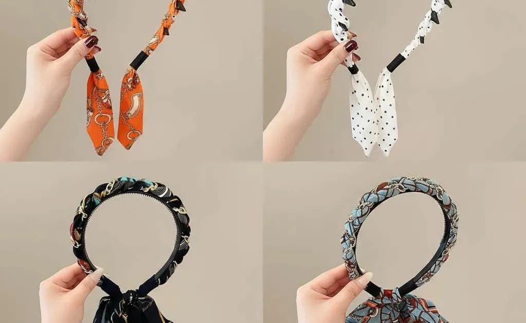 4-Scarf Headband with Bow for Women