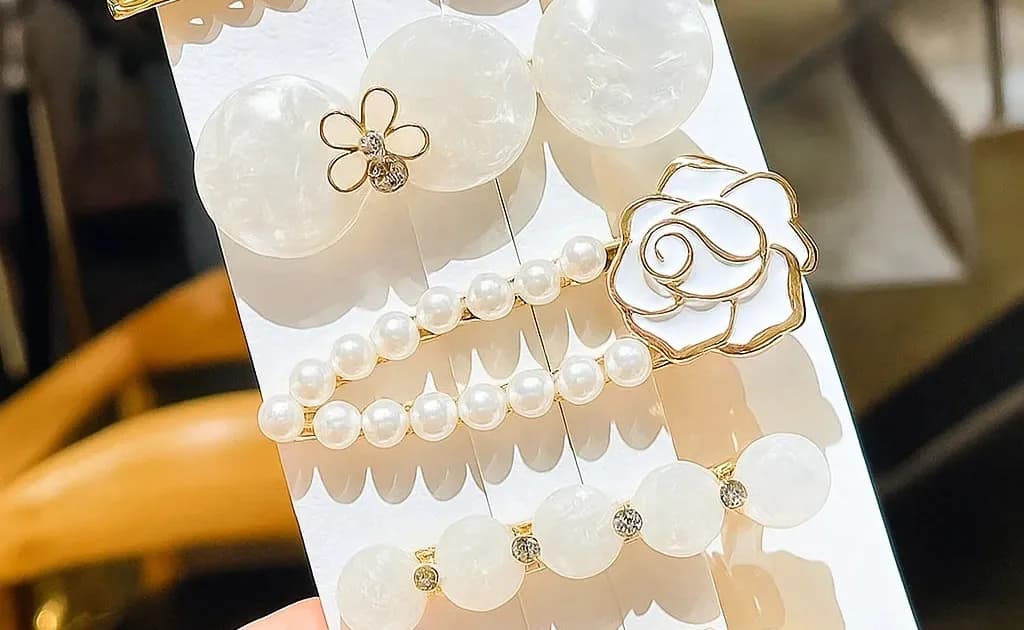 Rhinestone Hair Clip Set of 4