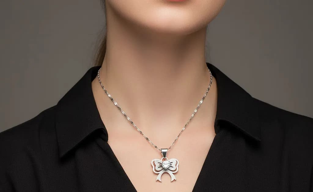 Lucky Clover Bow Necklace