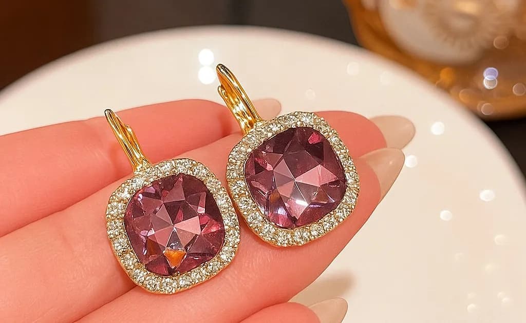 Pink Halo Drop Earrings