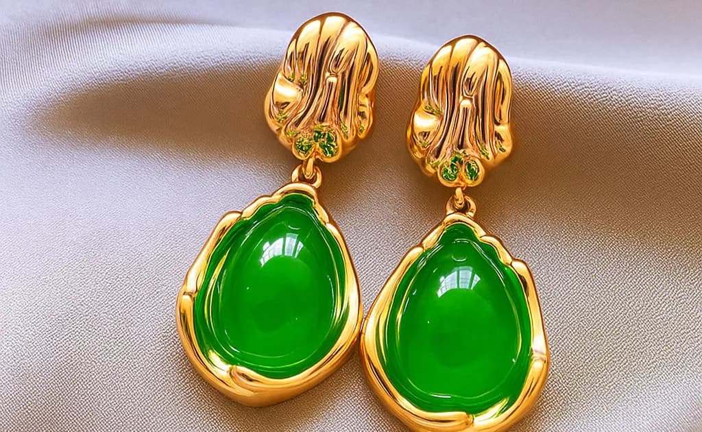 Jade Green Teardrop Earrings