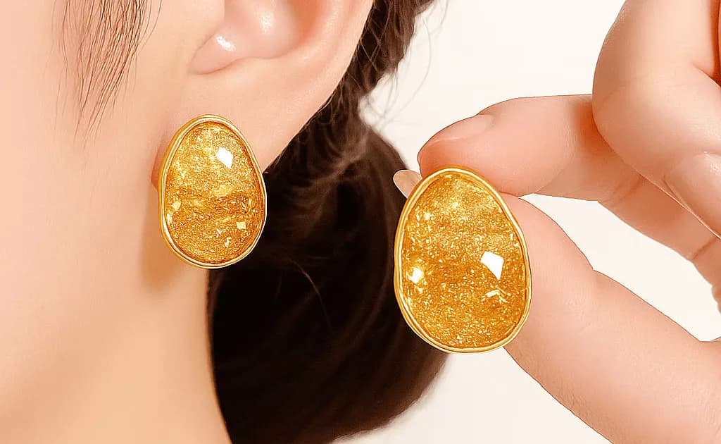 Citrine Crystal Stone Earrings