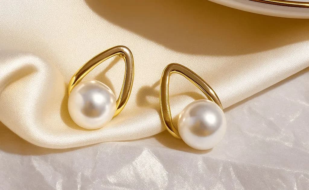 Gold Twisted Stud Earrings