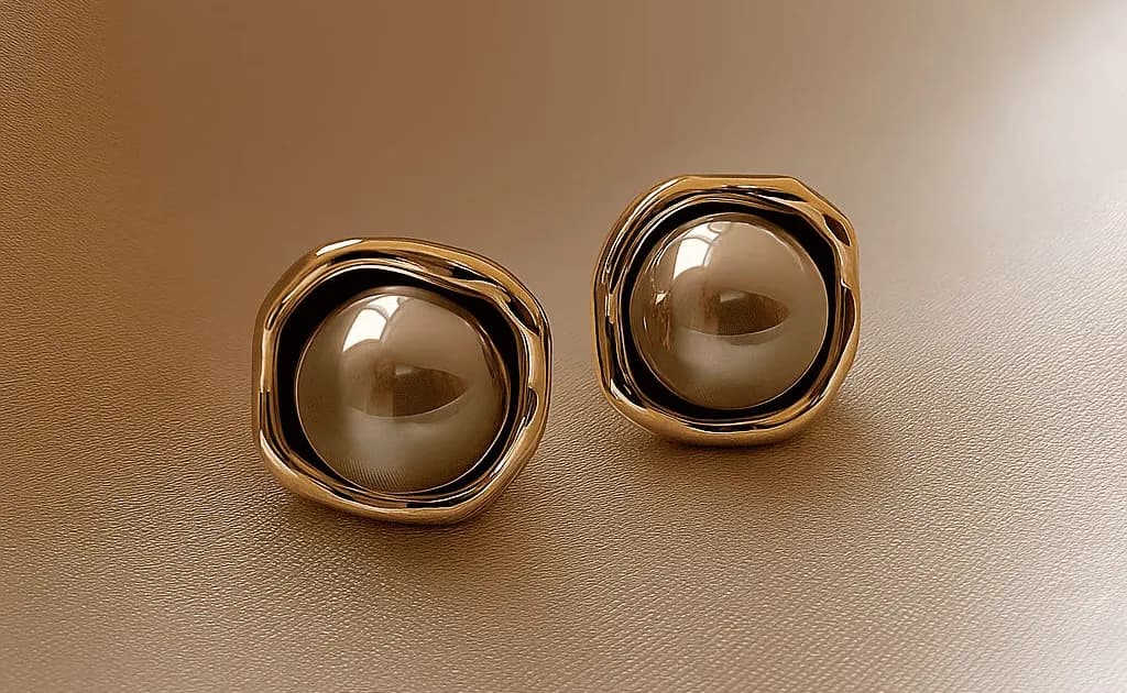 Pearl Geometric Stud Earrings
