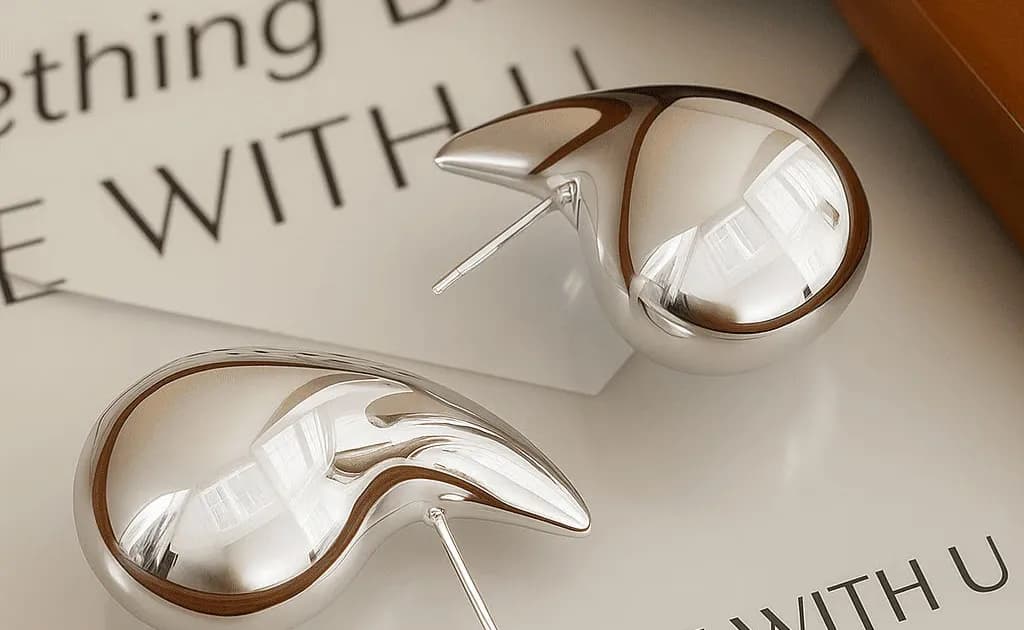 Silver Organic Stud Earrings