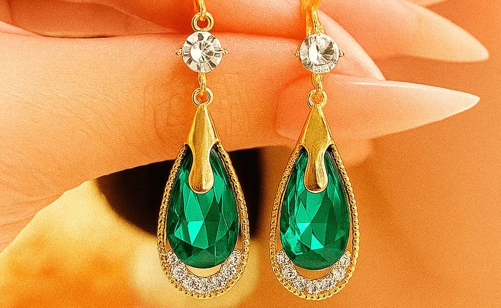 Emerald Green Dangle Earrings