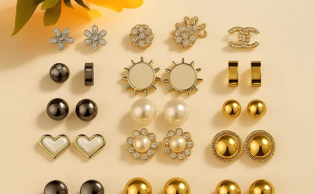 12 pairs card-mounted earrings