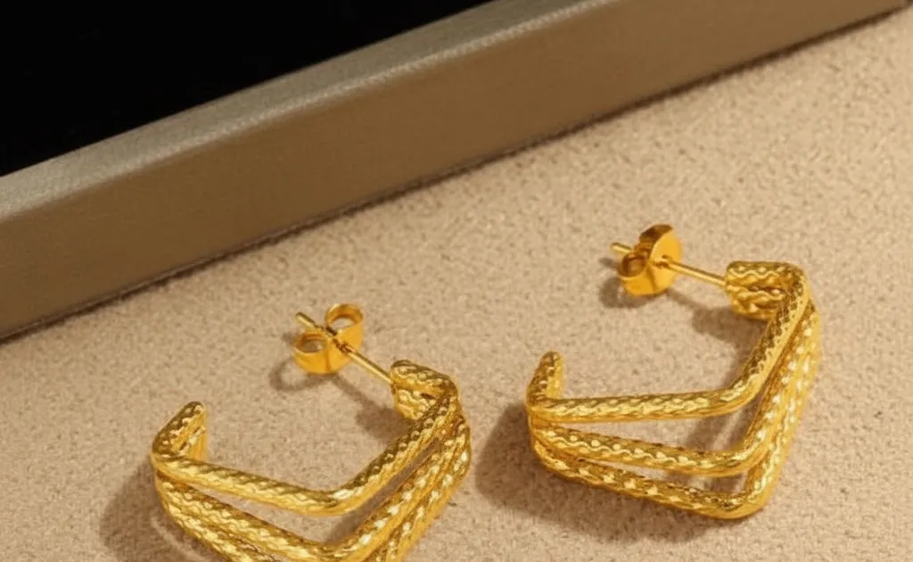 Geometric Gold Hoop Earrings