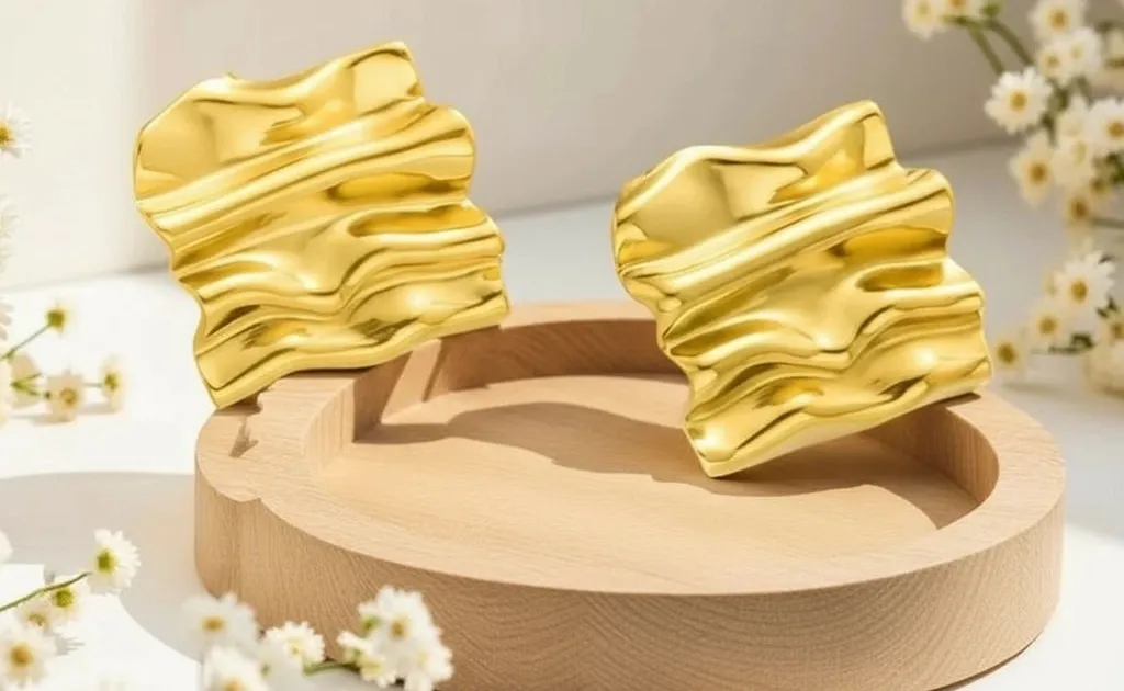 Sculptural Gold Stud Earrings