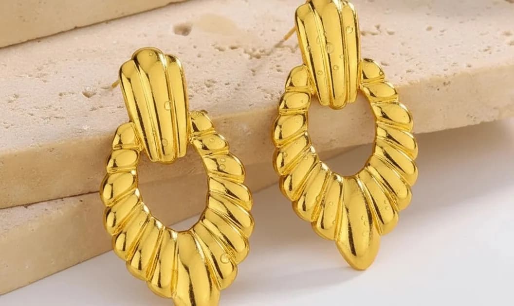 Chunky Twisted Gold Earrings