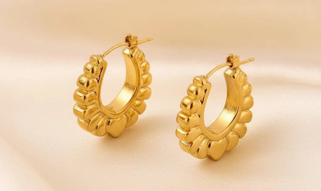 Scalloped Gold Hoop Earrings
