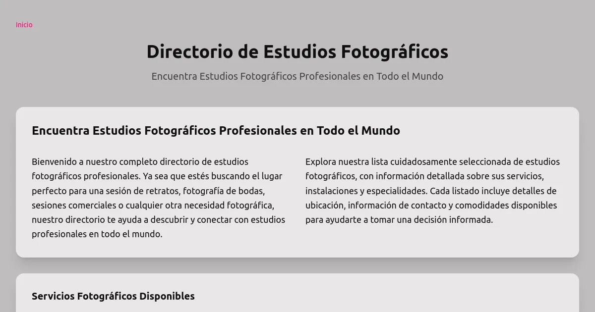 Directorio de Estudios Fotográficos
