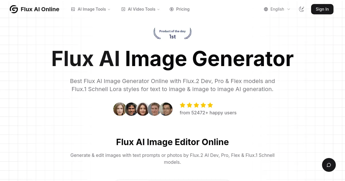 Flux AI Image Generator Online by Flux.2 Dev, Pro, Flex Lora