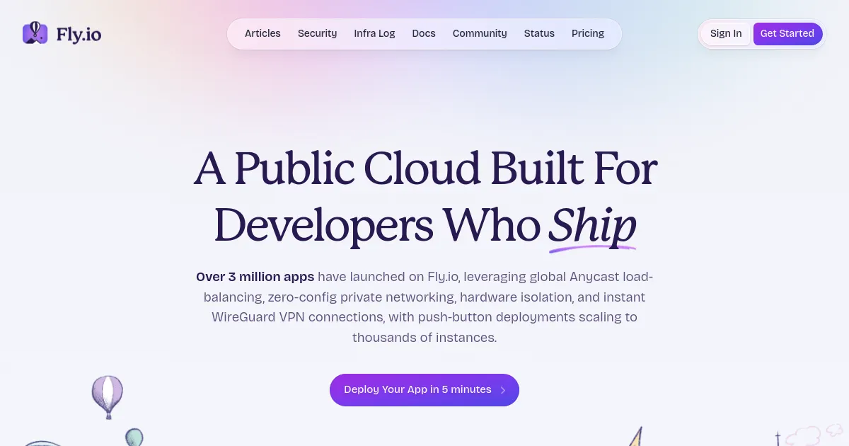 Deploy app servers close to your users · Fly