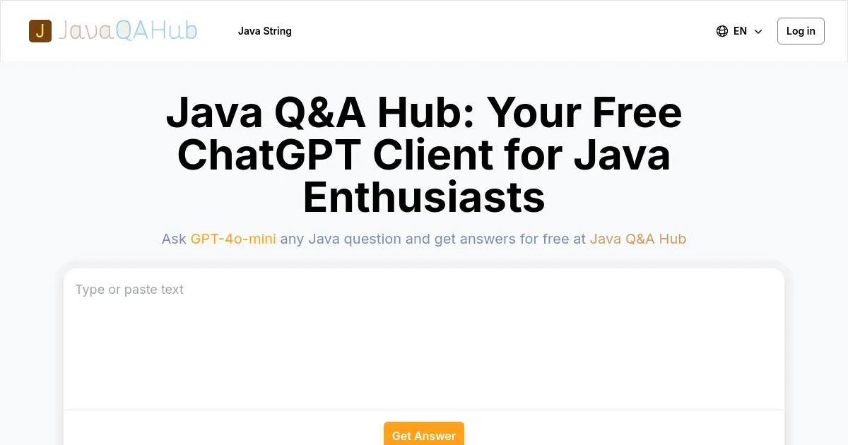 Java Q&A Hub: Free ChatGPT Client for Java Enthusiasts