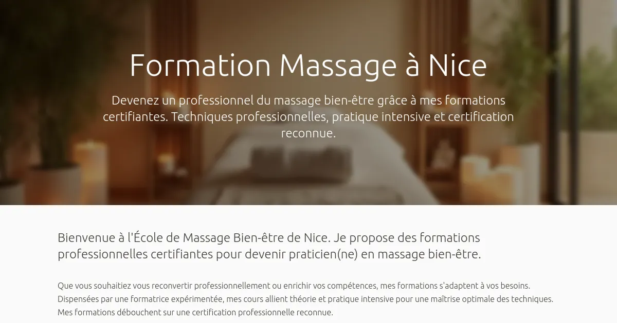Formation Massage Nice