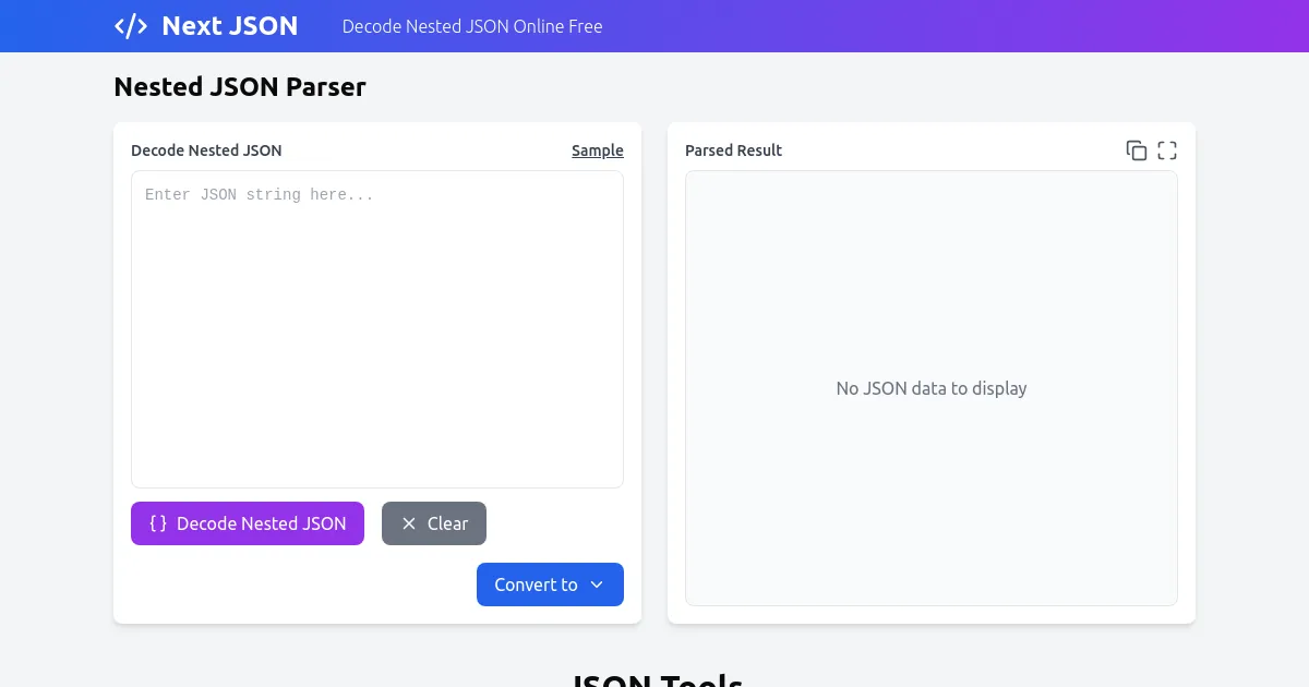 Nested JSON Parser Online