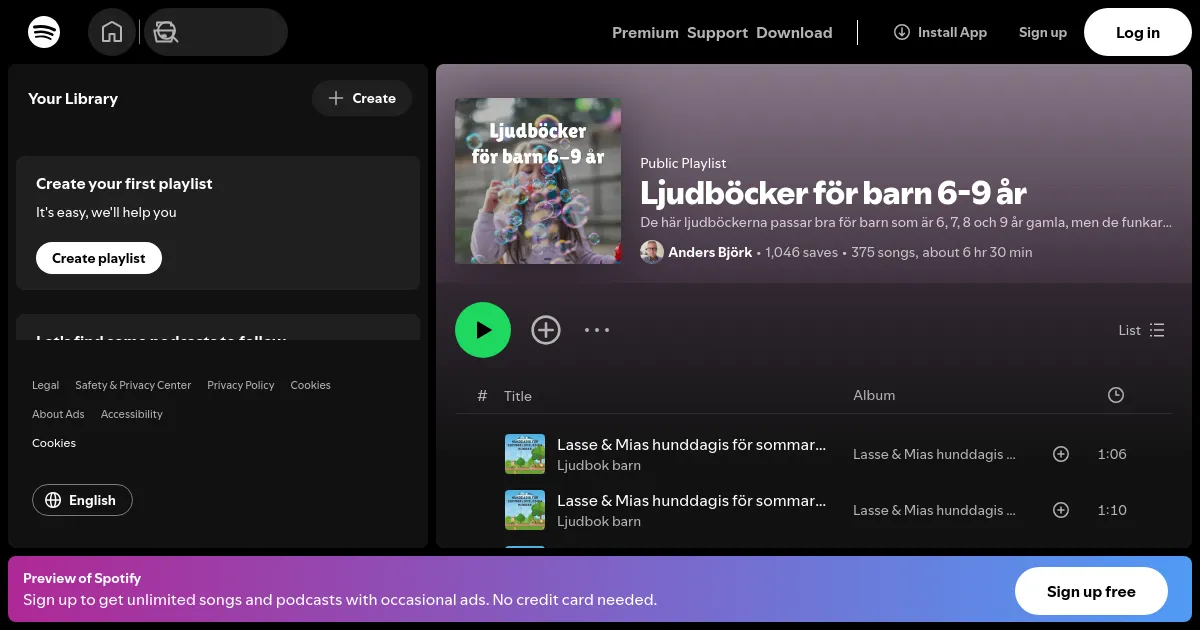 Ljudböcker för barn 6-9 år